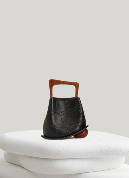 ZOUBIDA MINI ROUND SHOULDER popular BAG - COAL