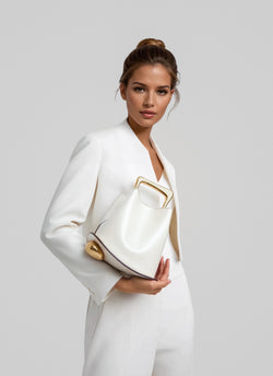 Ozzy Bag - Ivory & Gold