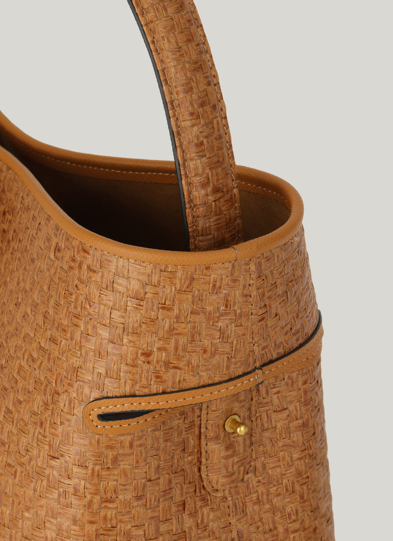 Gaia Raffia Bag - Walnut