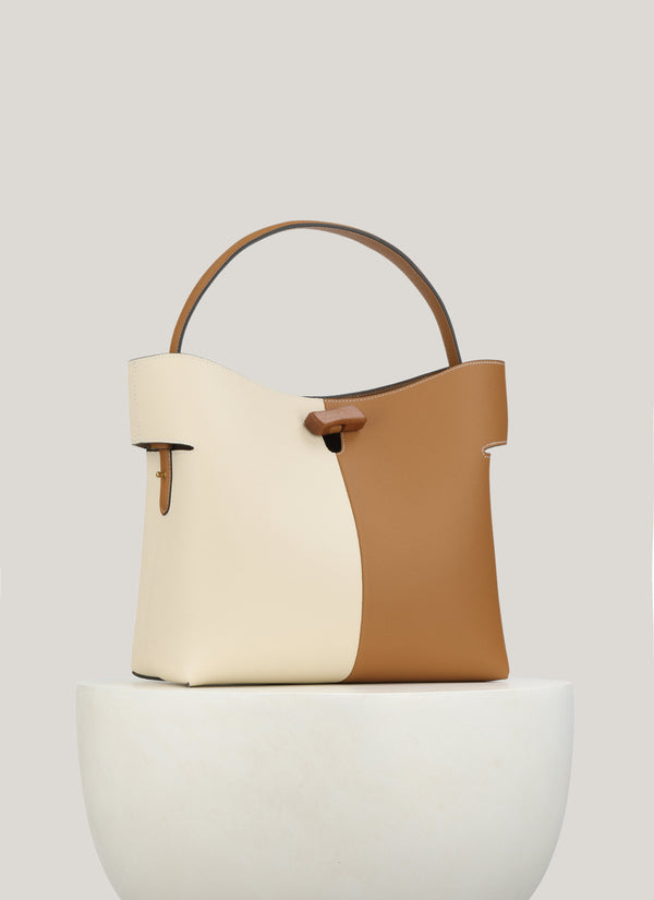 Gaia Bicolor Bag - Camel & Latte