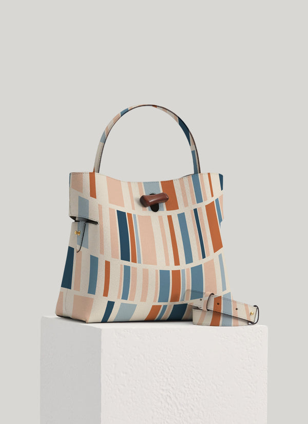 Gaia Tote Bag - Geometric Blues